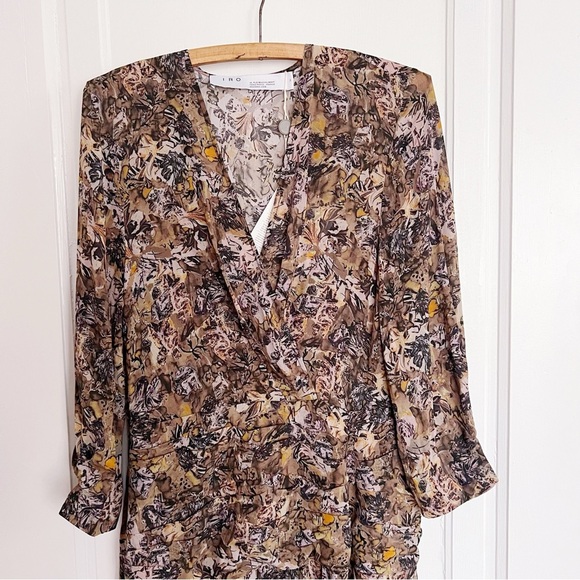 IRO • Mauri Wrap-Effect Printed Crepe de Chine Midi Dress maxi floral viscose - Picture 3 of 10